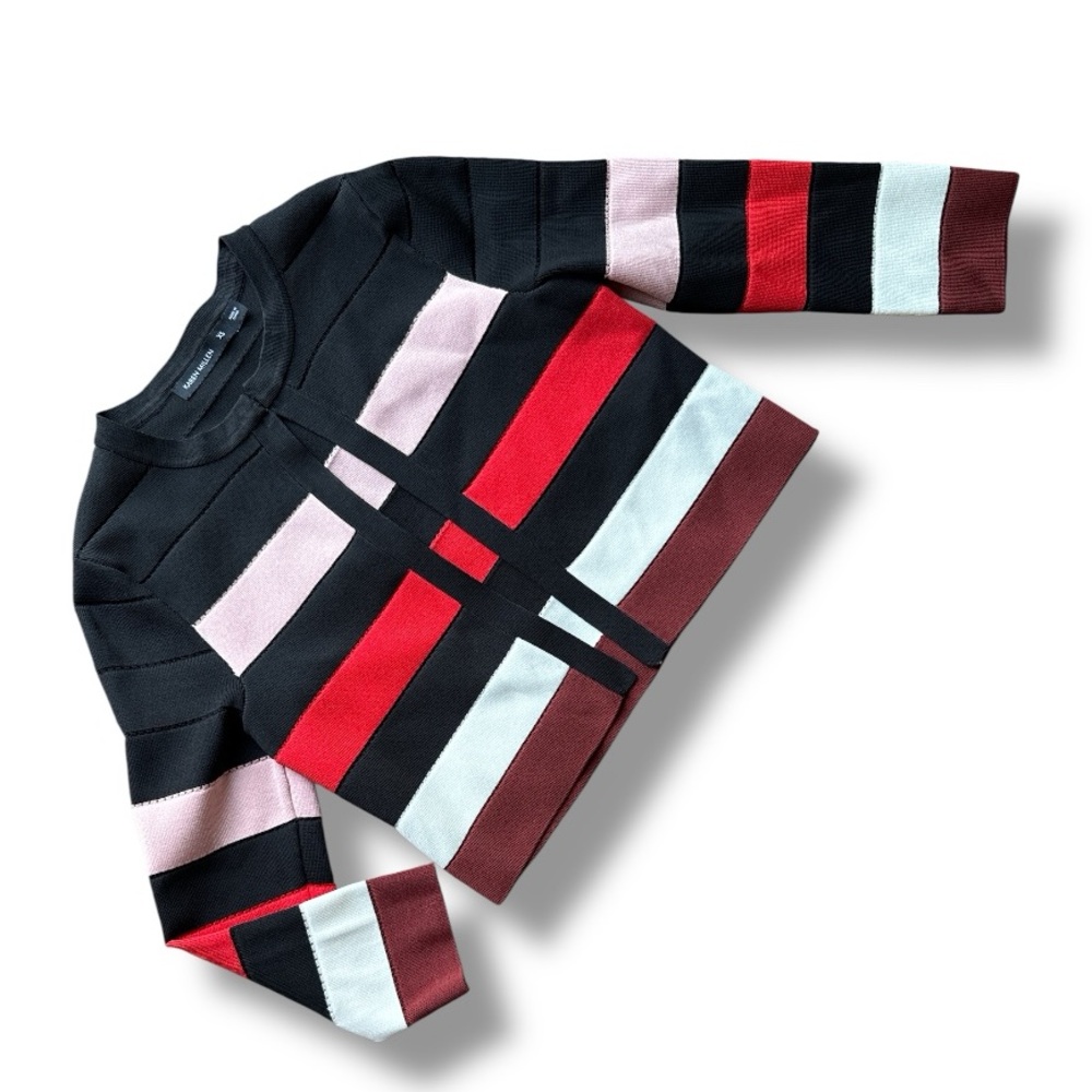 Karen Millen Bold Striped Cardigan Cropped Size XS - Picture 4 of 11
